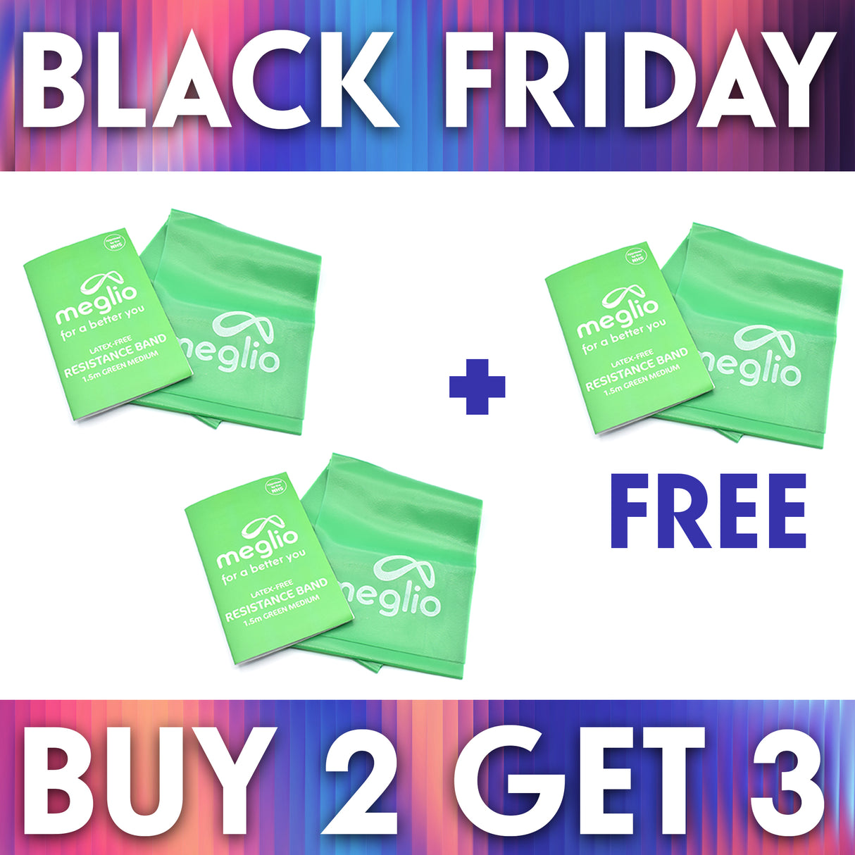 3 For 2 - Resistance Bands 1.5m - SAVE 33%