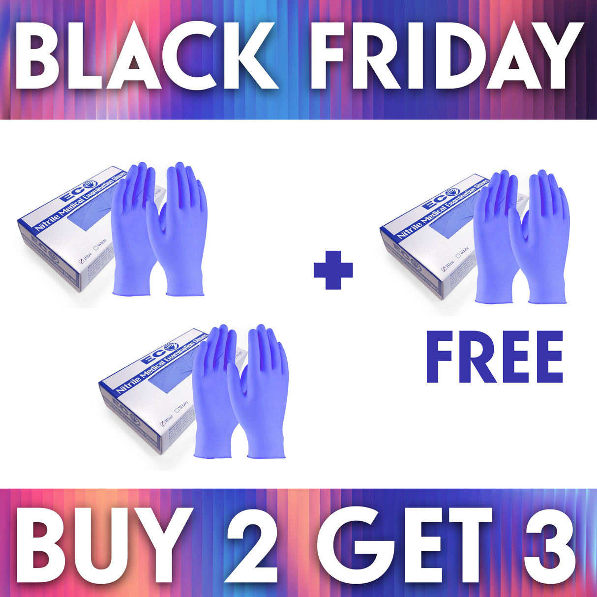 3 for 2 - Powder Free Medical Grade Gloves (Latex Free) - SAVE 33%
