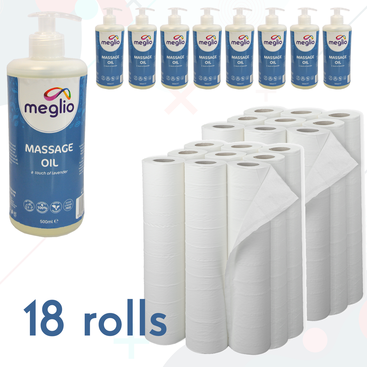 Massageöl & Liegenrolle-Kombination