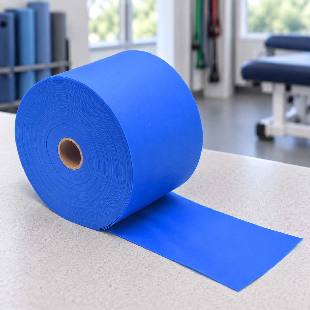 Latex-Free Resistance Bands Rolls 46m - Heavy / Blue