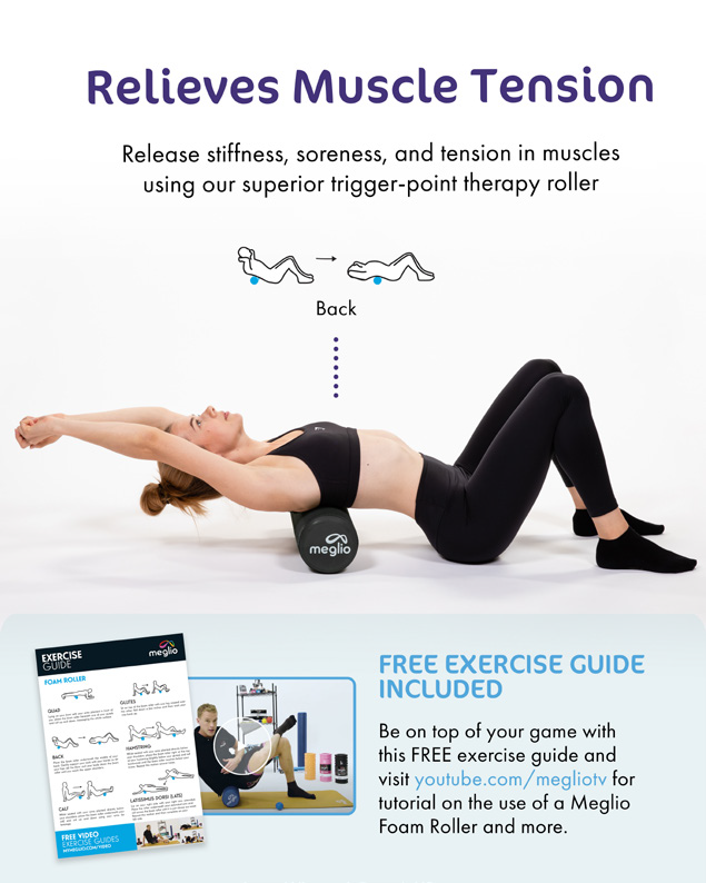 90cm High Density Foam Roller - Deep Tissue Muscle Massage - Sports Recovery & Tension Relief