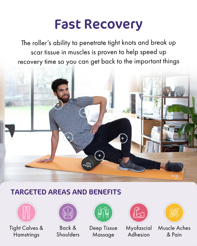 90cm High Density Foam Roller - Deep Tissue Muscle Massage - Sports Recovery & Tension Relief