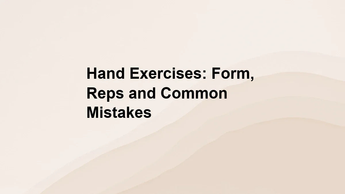 Hand Exercises: Form, Reps and Common Mistakes