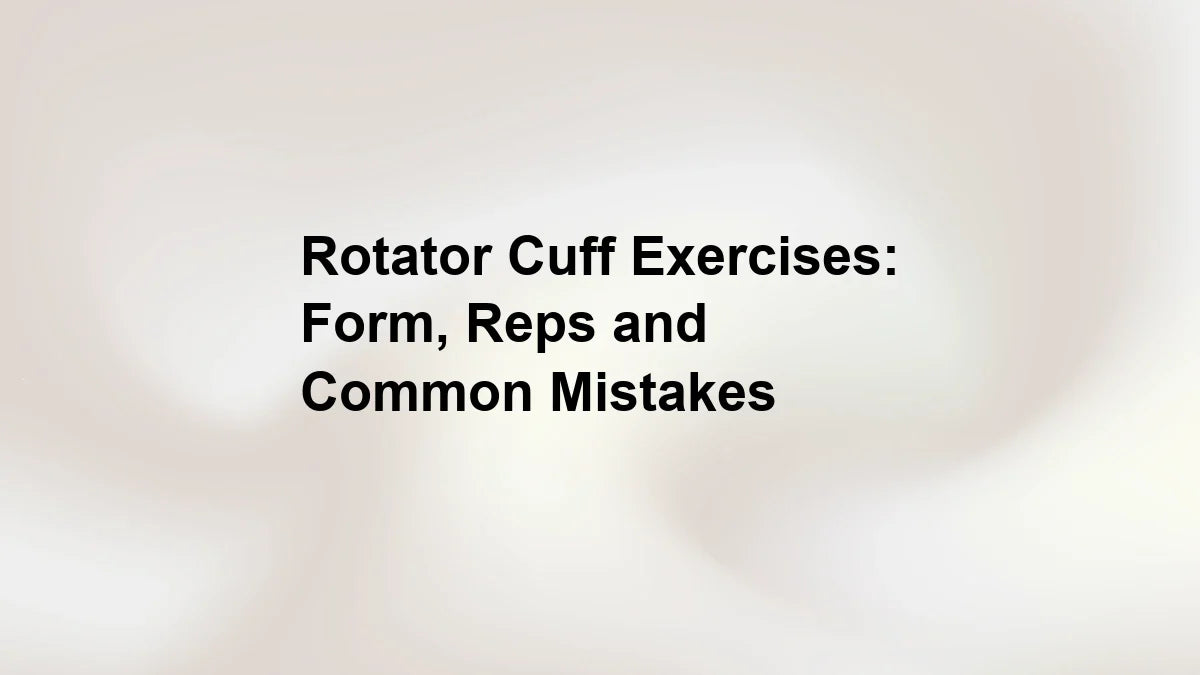 Rotator Cuff Exercises: Form, Reps and Common Mistakes