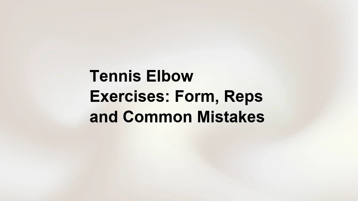 Tennis Elbow Exercises: Form, Reps and Common Mistakes