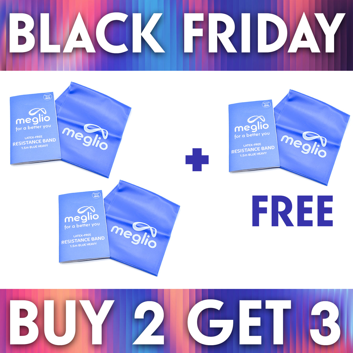 3 For 2 - Resistance Bands 1.5m - SAVE 33%