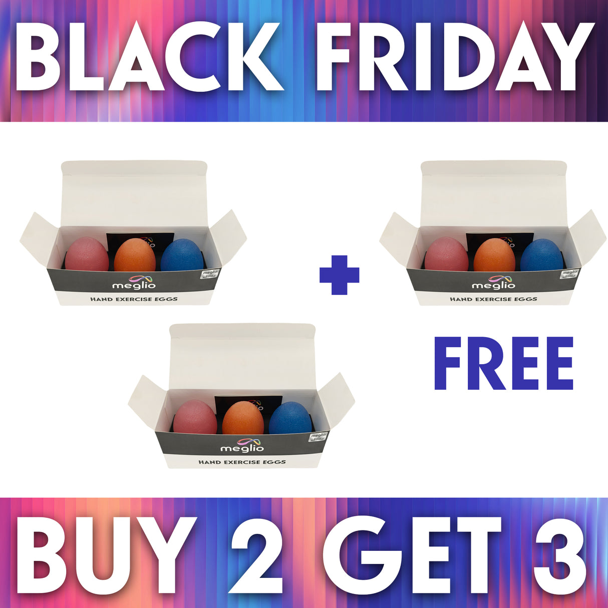 3 for 2 - Hand Exercise Stress Relief Massage Eggs - SAVE 33%