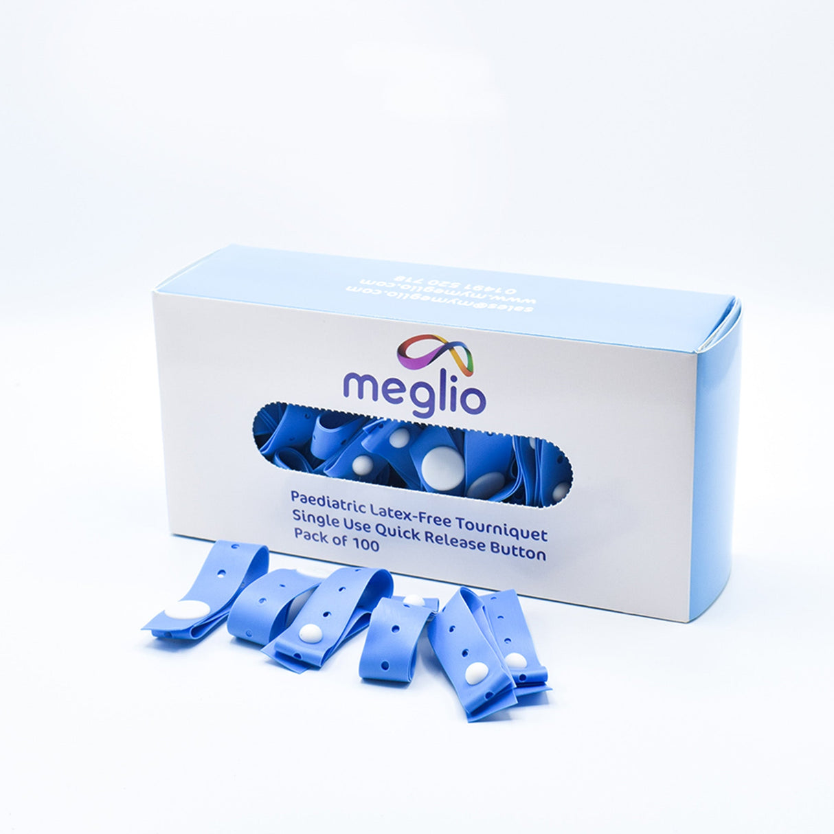 Meglio Stauschlauch für Kinder Schnelllöseknopf Latexfrei - Box mit 100