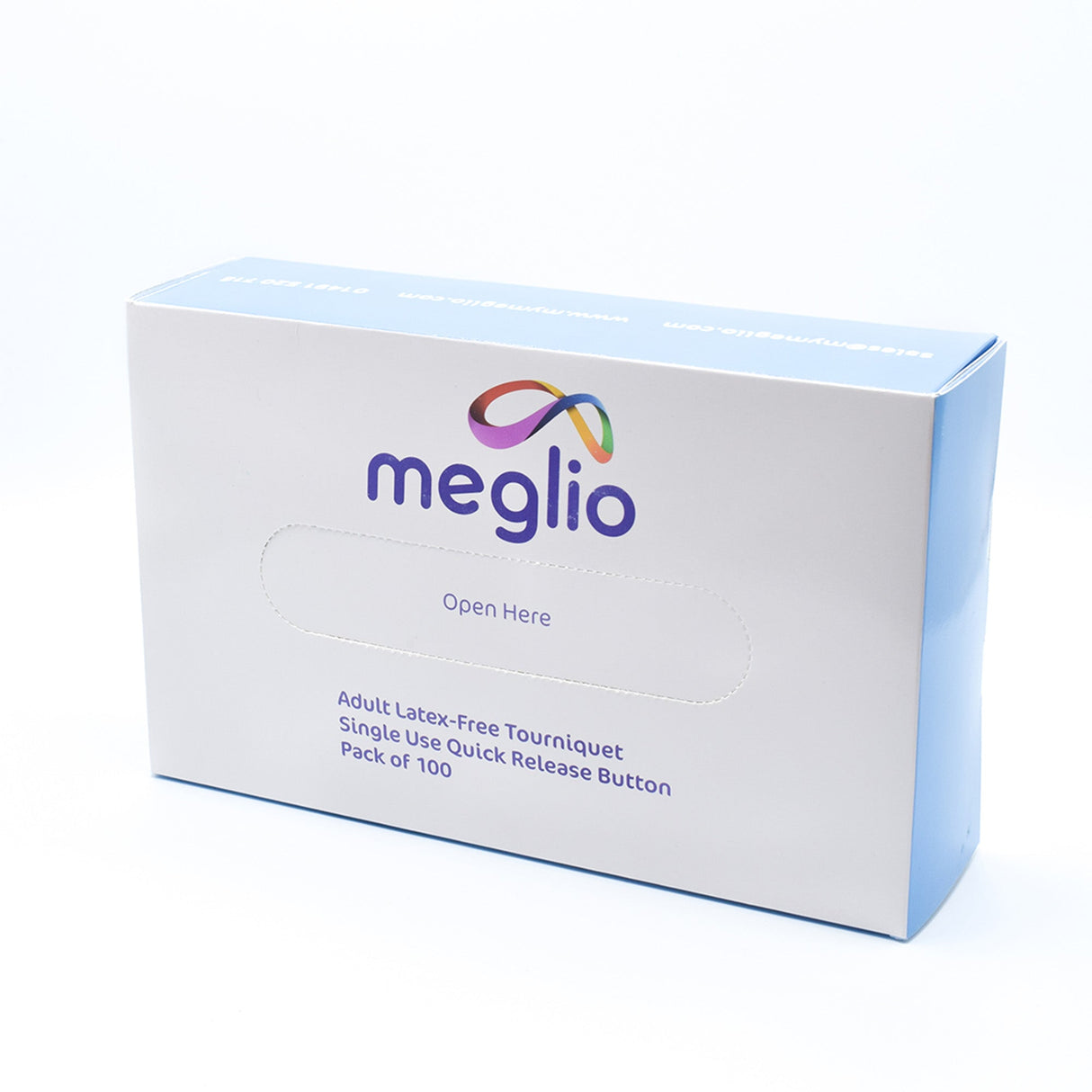 Meglio Stauschlauch für Erwachsene Schnelllöseknopf Latexfrei - Box mit 100