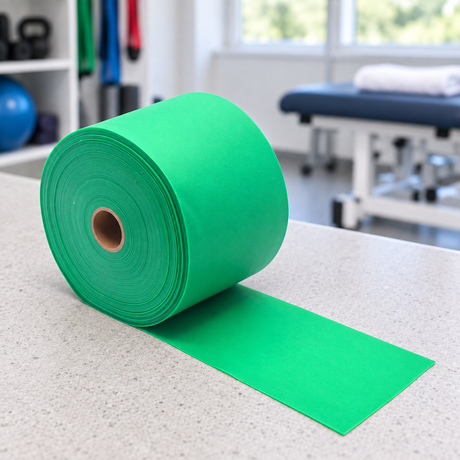 Latex-Free Resistance Bands Rolls 46m - Medium / Green