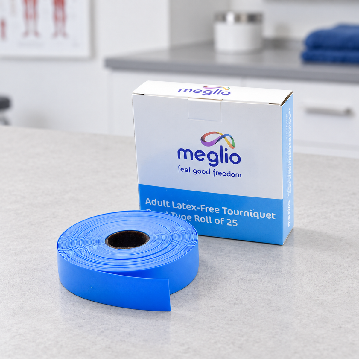 Meglio Adult Tourniquet Band Latex Free - Roll of 25