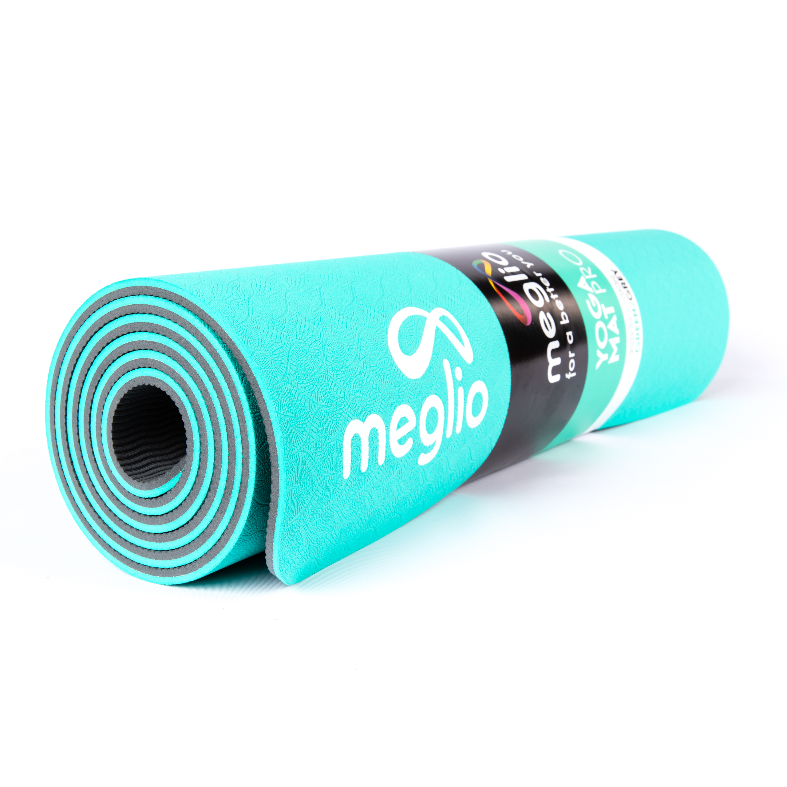Yoga Mat Non Slip with Carry Strap Eco Friendly 8mm Thick Meglio